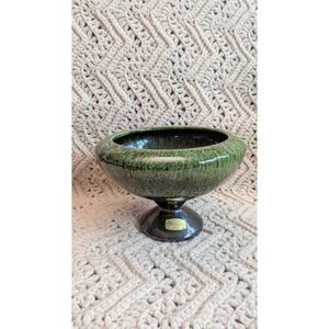 Vintage Haeger Green Drip Glaze Pedestal Bowl Mid Century Modern Planter 149-S